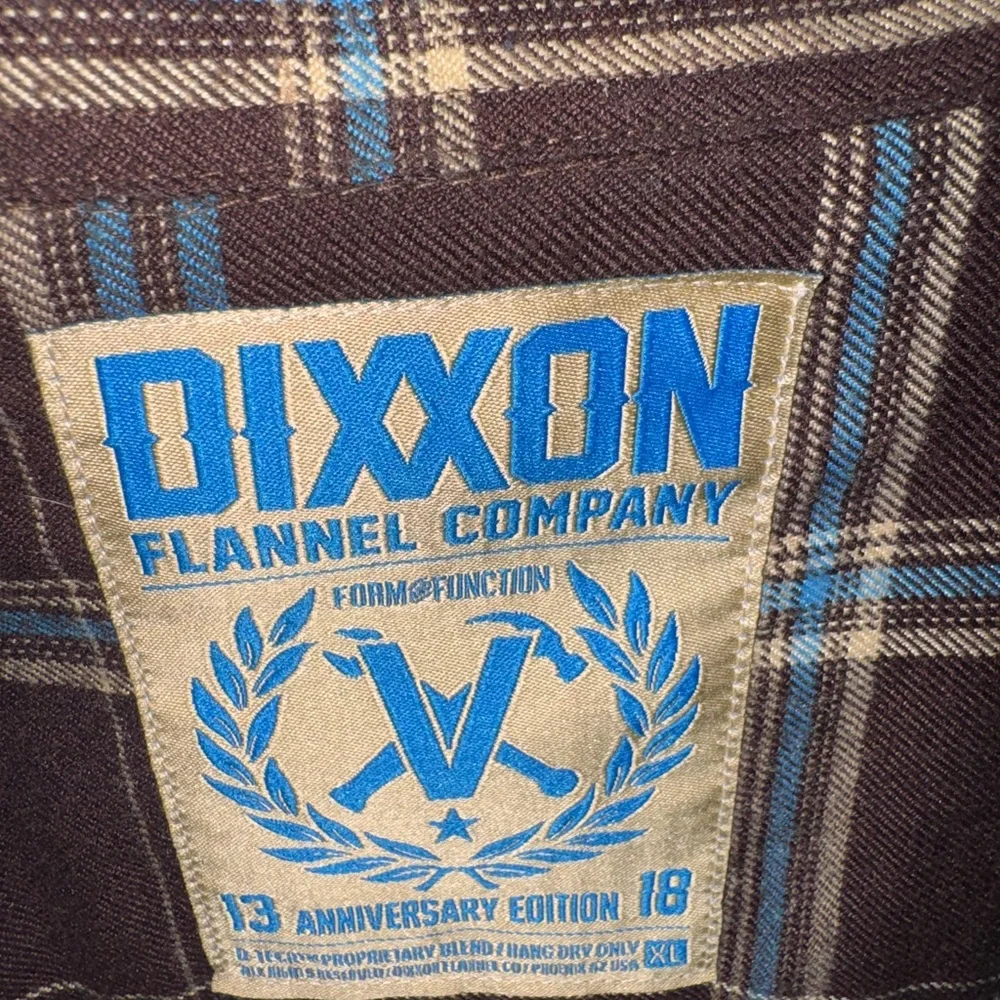 DIXXON Brown and Blue Plaid Casual Button Down Shirt - Picture 2 of 3